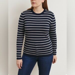 Sonia by Sonia Rykiel Women’s Blue Gray Wool Sweater Size S Fisherman Nautical